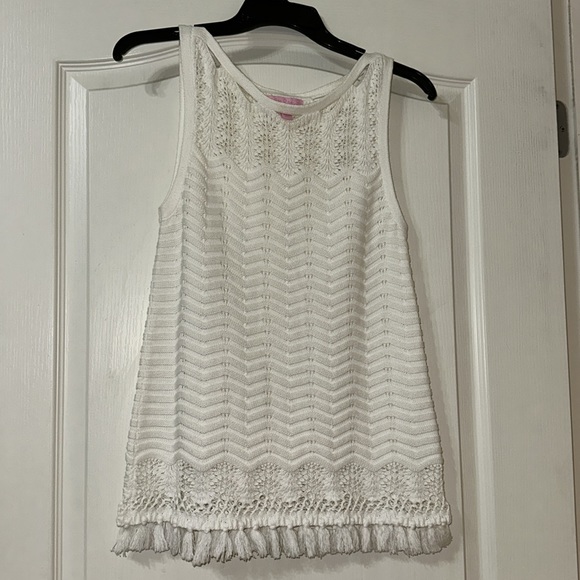 Lilly Pulitzer Brooklin Sweater Tank, Resort White, size Small - Picture 2 of 5
